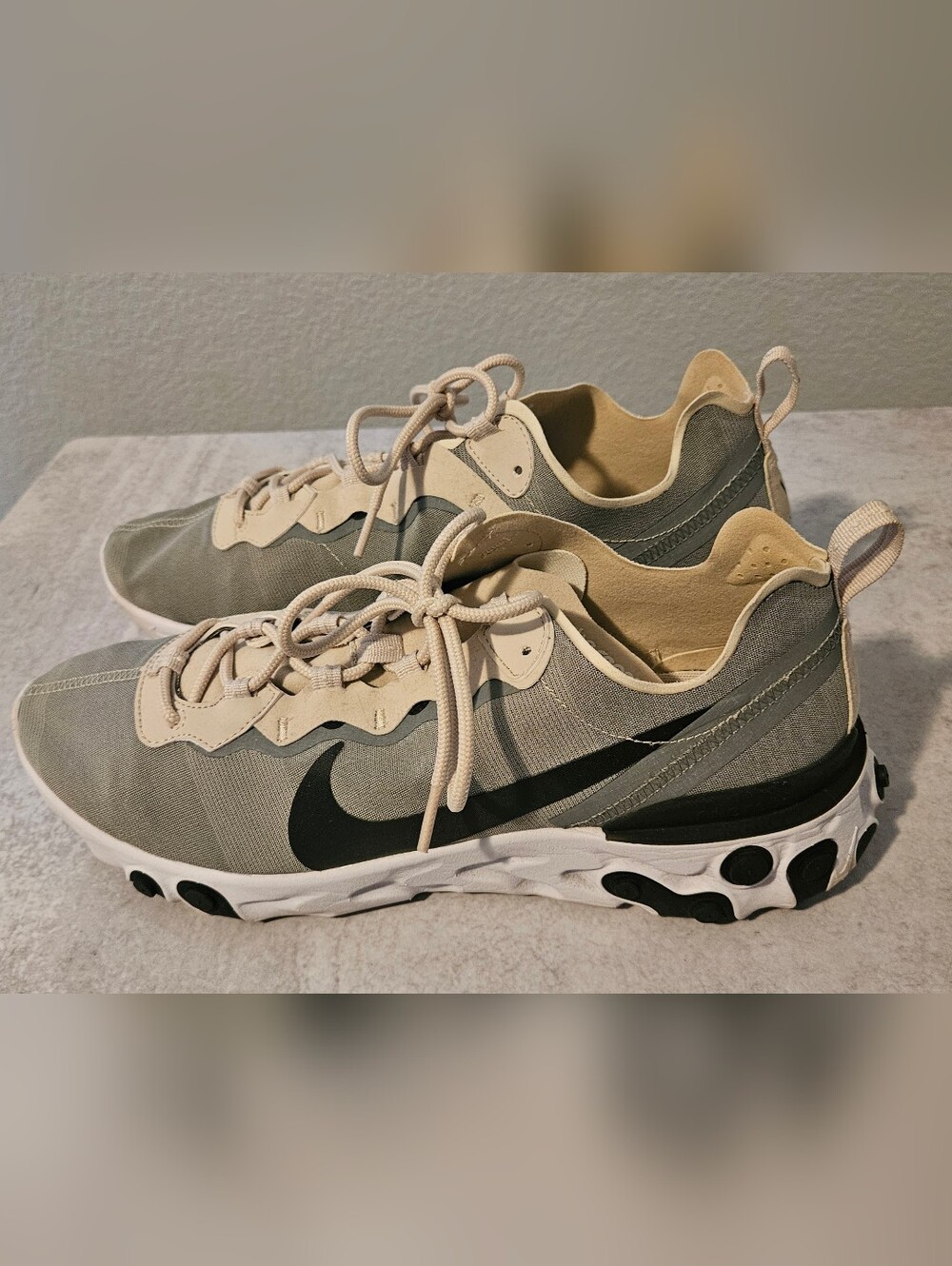 Nike React Element 55 Light Orewood Brown Mens Size 12 Running Sneakers